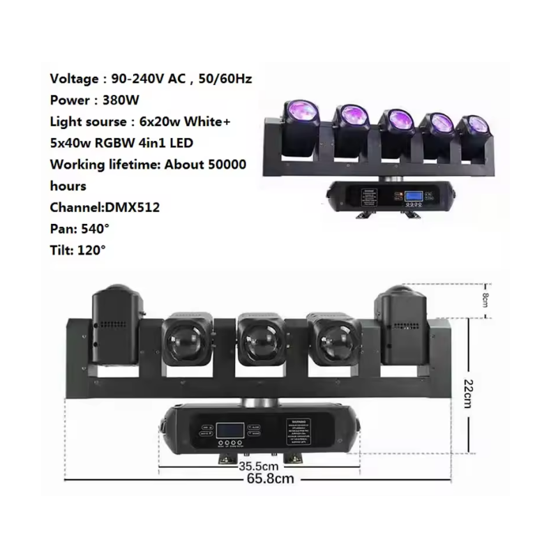 Moving head beam led 4 in 1 with led strobe